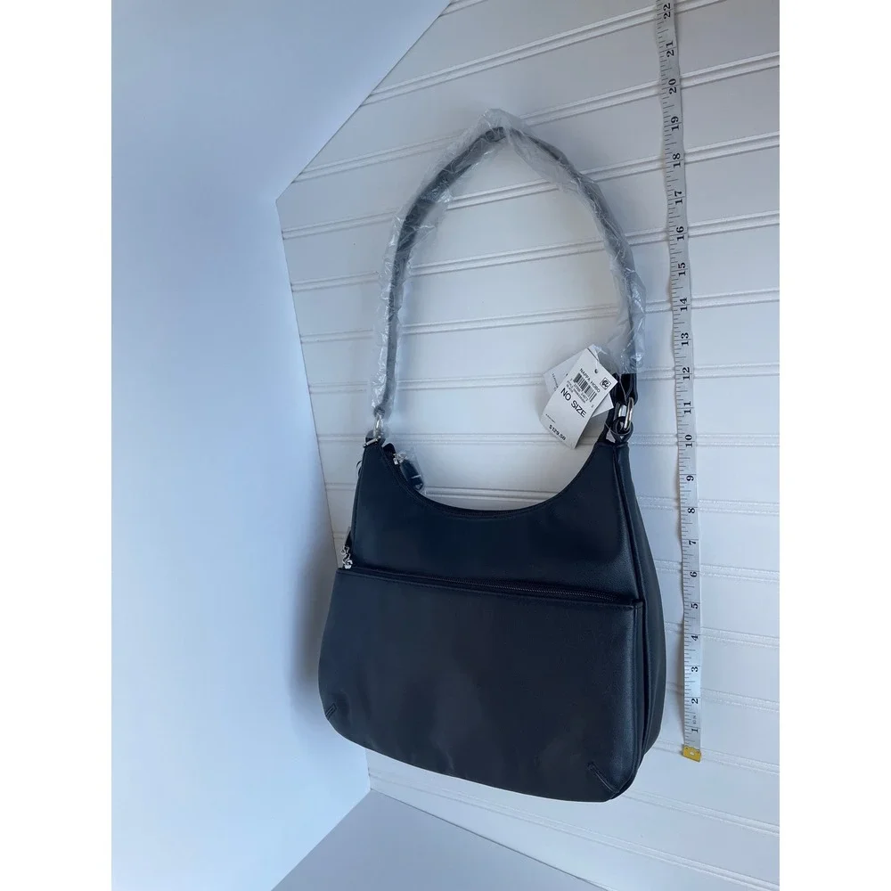 NEW Giani Bernini Black Leather Nappa Hobo Bag Shoulder Purse Quiet Luxury Chic